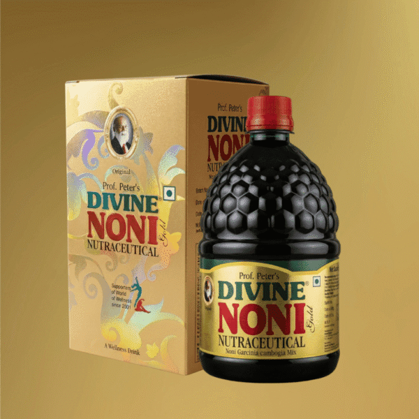 Prof. Peter's Original Divine Noni Daily Wellness juice bottle - wellness gift for parents